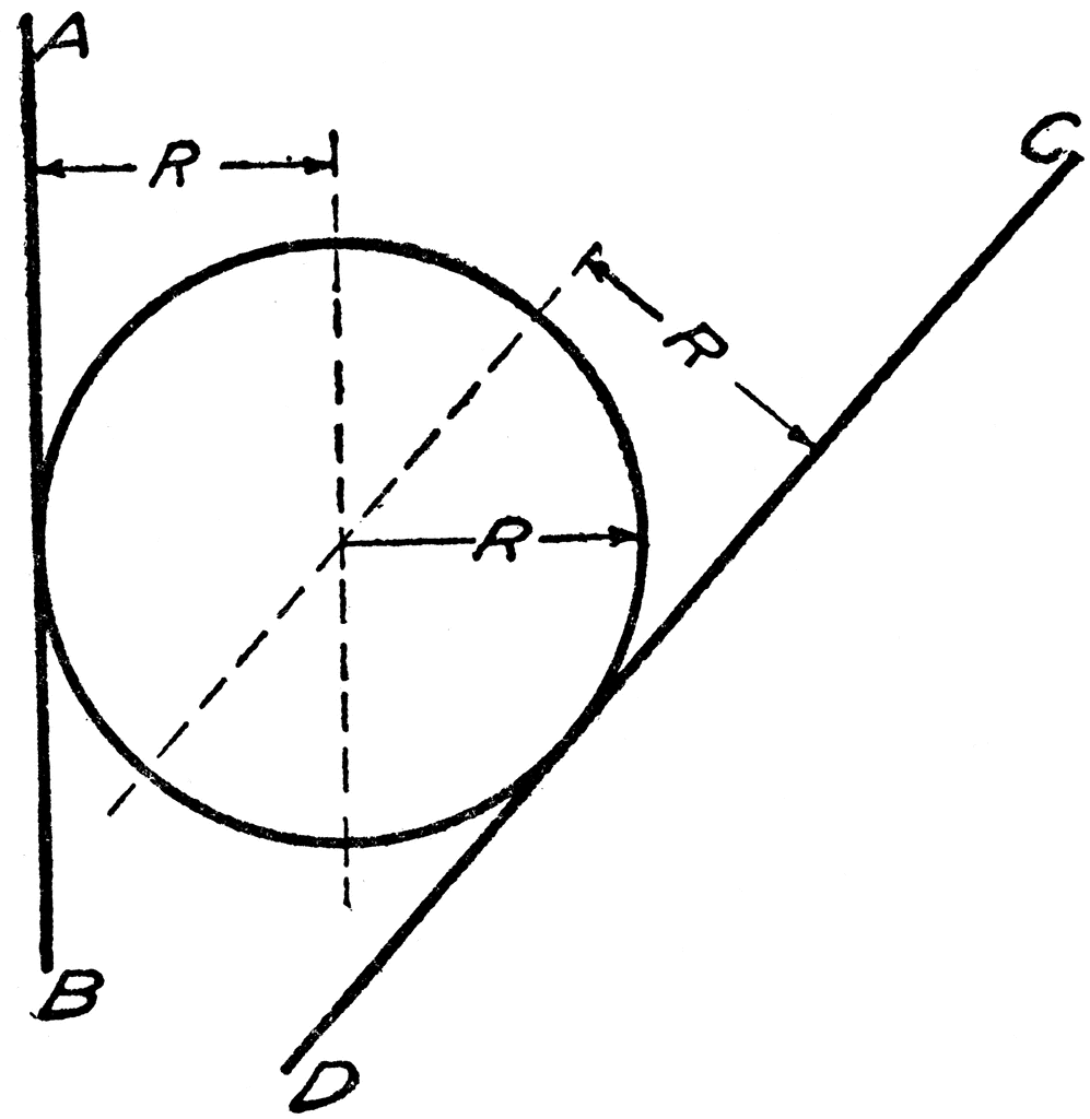 Draw Arc Of Given Radius R Tangent To Two Given Lines ClipArt ETC