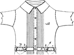 A waist shirt is a cloth garment for the upper body. At first it was an undergarment worn exclusively by men. This shirt features a waist having a belt secured to and button holed tabs free from the best at the lower ends.