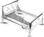 A folding bed is a piece of furniture used as a place to sleep. Beds usually consists of a mattress paced on top of a box spring inner sprung base. Folding beds were more common in medieval Europe.