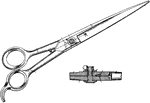 Scissors are hand operated cutting instruments. They consist of a pair of metal blades, or tangs, connected in such a way that the sharpened edges slide against each other.