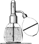 An atomizer nozzle is a kind of nozzle for producing a fine spray of a liquid based on the Venturi effect. When a gas is blown through a constriction it speeds up; this reduces the pressure at the narrowest point. The reduced pressure sucks up a liquid through a narrow tube into the flow, where it boils in the low pressure, and forms thousands of small droplets.Atomizer nozzles are used for spraying perfumes, for painting and in carburetors as well as water nozzles.