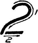 The proper stroke directions in writing number 2 in Inclined Capital form.