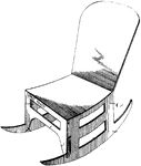 A rocking chair is a type of chair with two curved bands of wood attached to the bottom of the legs. The chair makes contact with the floor at only two points, which gives the user the ability to rock back and forth by merely shifting their weight