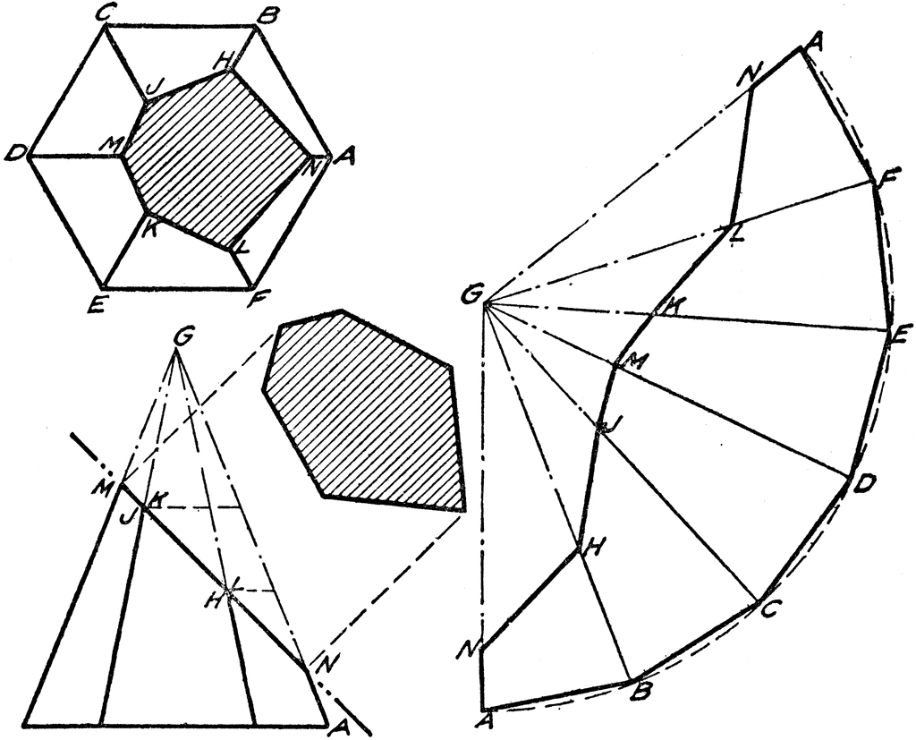 Development Of Hexagonal Pyramid ClipArt ETC