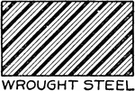 The conventional cross hatching mechanical drawing symbol for wrought steel.