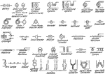 A series of general electrical symbols commonly used in mechanical drawing.