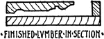 Conventional building symbol for Finished Lumber in Section commonly used in architectural and mechanical drawing.