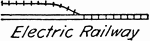 A conventional topographical electric railway symbol for drawing maps and drafting.