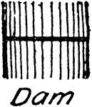 Dam topographical symbol widely used in drafting and map making.