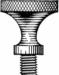 A thumb screw shading illustrating a double curved surface line shading technique.