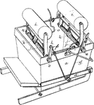 A mangle or wringer is a mechanical laundry aid consisting of two rollers in a sturdy frame, connected by cogs and, in its home version, powered by a hand crank or electrically.