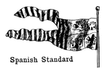 The Spanish Standard Flag on a flag pole