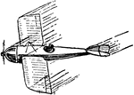 Airplane flying almost sideway, called sideslip. The plane enters sideslip by lowering the wing and rudder while increasing speed.