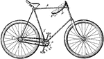 A bicycle, also known as a bike, push bike or cycle, is a pedal-driven, human-powered, single-track vehicle, having two wheels attached to a frame, one behind the other. A person who rides a bicycle is called a cyclist or a bicyclist.