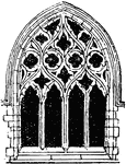A Gothic tracery window made of stone, and commonly found in Gothic architecture during the fourteenth century.