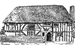 A clergy house in Alfriston, England illustrating typical Gothic architecture during the fourteenth century. The house was used by a parish priest during the fourteenth to nineteenth century.