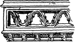 Illustration of a Gothic parapet moulding used during the fourteenth century. Parapets are exterior wall extension continuing above the wall to create a fire wall to reduce fire risks.