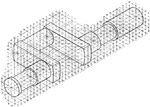 An illustration of an isometric sketch to show a three dimensional object. The sketch is useful in elevation drawing, plans, and laying out curve diagrams.