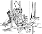 A feeding machine which has been adapted to feed and push a material with a high consistency by means of subjecting the material to a large stretching and contracting force, namely the combined actions of folding back, pulling and shearing being applied simultaneously.