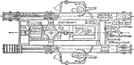 The top interior view of the Mark IV Tank showing the belt drive and other mechanical parts to move the tank.