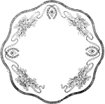 This plate is in the shape of a doily, which is an ornamental mat. They are crocheted and sometimes knitted out of cotton or linen thread.