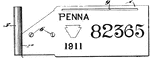 This is a license tag used to identify cars, which reads "Penna 1911 82365."