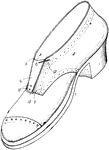 This early model shoe, is a footwear clothing item evolved at first to protect the human foot and later, additionally as an item of decoration.