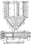 This is an illustration of an ice machine; a device for making ice, a standalone appliance for making ice.