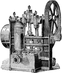 A power pump steam engine without shaft. The engine turns the wheel with the reciprocal motion of the piston.