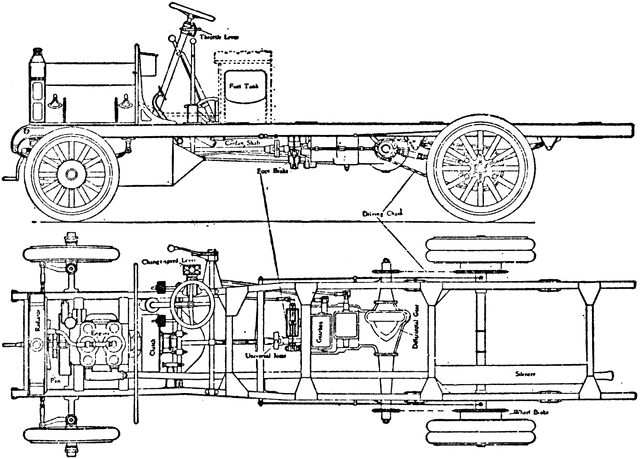 Halley's Van or Lorry with Internal Combustion Vehicle Side and Chassis