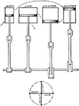 A piston system from a quadruple expansion engine showing the movement of steam. Steam first enters the first piston, then expanded into the first intermediate piston. This pushes the piston down, then the steam enters the second intermediate to push the piston up. The steam then enters the low piston, where the steam exits the system.