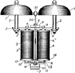 A device when vibrates causes bells to ring.bell, acoustic device, signaling device