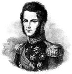 An illustration of Prince Charles Albert of Carignano, born in Turin on 1798. Prince Albert succeeded Charles Felix in Sardinia in 1831.