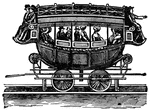 Old fashioned railroad coach use for transporting few passangers.