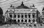 An illustration of The Opera House in Paris, France. It is commonly known as the Paris Opera. This Opera house was built in the Neo-Baroque style by Charles Garnier and was known as one of the most advanced architectural works of its time.