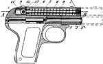 A firearm designed to be held and operated by one hand, with the other hand optionally supporting the shooting hand.