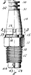 Electrical device that fits into the cylinder head of an internal-combustion engine and ignites the gas by means of an electric spark
