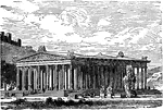 "The temple of Diana was the chief glory of the city. The style was Grecian. The length of the ground-plan was four-hundred and twenty-five feet and the breadth two-hundred and twenty feet. The structure was thus four times as large as the Pantheon at Athens. The statue of the goddess was one of the finest works of art ever produced. It was wrought of ivory and gold, and was a marvel of costliness and beauty. The temple was decorated with sculptures by Praxiteles and one of the masterpieces of Apelles. A representation of the temple was stamped on the coins and medals of the city."&mdash;Ridpath, 1885