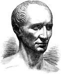 An image depicting Julius Caesar, a Roman general and statesman. He was a key component to the shift of the Roman Republic into the Roman Empire. He emerged as the unrivaled leader of the Roman world in 49 BC.
