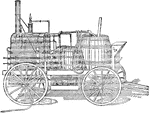 Steam spraying machine constructed by the city authorities of Springfield, Mass.