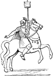 A cavlaryman of C&aelig;sar's army during the Roman Republic.