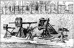 "The romans had no knowledge of gunpowder, siege cannon, or field guns; but the place of modern artillery was supplied by what in general were called tormenta. These were powerful engines for hurling missiles, the propelling force being furnished by the twisting of rope, sinews, or hair. They were used in siege operations rather than in ordinary battle."