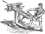A catapult as used during the Roman Empire. The catapult is an effective device used to hurl an object a great distance without the assistance of explosive devices.