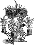 An iron plant stand.
