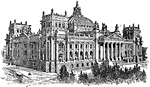 A historical ediface in Berlin, Germany. It is the meeting place of the modern German parliament.