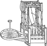 A spinning machine which produced a stronger thread than the spinning jenny.
