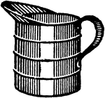 A pint cup used for measuring liquids. 2 pints equal 1 quart.