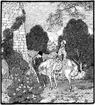 In the short story of Geraint and Enid, the image depicts Geraint listening to Enid singing.