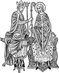"Investiture of a bishop by a king through the giving of the crosier, or pastoral staff."—Myers, 1905