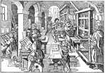 The method of printing books during the Renaissance period.